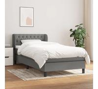 vidaXL 90x200 cm Dark Grey Bed Frame with Mattress