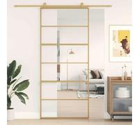 vidaXL Porte coulissante Golden 90 x 205 cm – verre clair ESG, aluminium