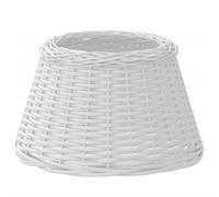 vidaXL Abat-Jour Blanc Ø50x30 cm Osier, Abat-Jour de Lampe de Table, Abat-Jour de Lampe Suspendue, Abat-Jour Blanc, Abat-Jour de Lampe de Chevet