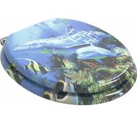 vidaXL Abattant de WC à fermeture douce, lot de 2, bleu, 44 x 38 cm, plateau en MDF