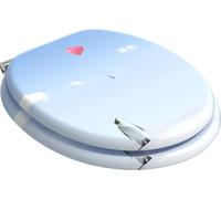 vidaXL Abattant de WC à fermeture douce, lot de 2, bleu, 44 x 38 cm, plateau en MDF