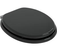 vidaXL Abattant de WC à fermeture douce, lot de 2, noir, 44 x 38 cm, plateau en MDF