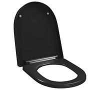 vidaXL Abattant WC à Fermeture en Douceur Siège de Toilette Cuvette Lunette de Toilette Salle de Bains Maison Restaurant Magasin Hôtel Noir