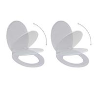 vidaXL Abattant WC avec frein de chute 2 pcs Plastique Blanc