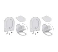 vidaXL Sièges de toilette avec abaissement automatique Plastique blanc – Set de 2