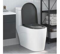 VIDAXL Abattant WC déclipsable Duroplast anthracite 46,2 x 36 x 4,3 cm - ouverture rapide, fermeture douce