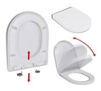 vidaXL Abattant WC carré 141765 – Fermeture douce, libération rapide – Blanc