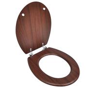 vidaXL Abattant WC MDF Marron Siège Lunette de Toilette Salle de Bain Cuvette