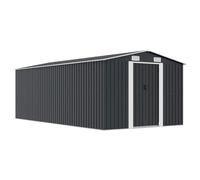 vidaXL Abri de jardin 257x489x181 cm – Métal Anthracite – Terrasse / Cabane à outils