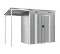 vidaXL Abri de jardin avec toit allongé gris clair 277 x 107 x 181 cm en Métal 364525