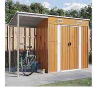 vidaXL Abri de Jardin avec Toit Prolongé, Cabane à Outils avec Poignées, Remise à Outils, Abri de Rangement Terrasse, Marron 364528