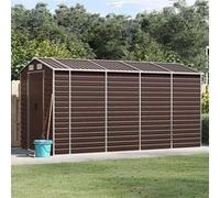 Vidaxl Abri De Jardin Marron 191x385x198 Cm Acier Galvanisé