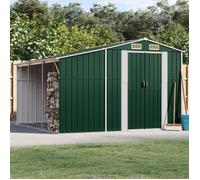 vidaXL Abri de Jardin, Cabane à Outils avec Poignées, Remise à Outils avec Toit Inclinable, Abri de Rangement Terrasse, Vert