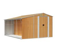 vidaXL Abri de Jardin, Cabane à Outils avec Poignées, Remise à Outils avec Toit Inclinable, Abri de Rangement, Marron Clair 3188300