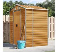 vidaXL Abri de jardin marron clair 191x130x198 cm acier galvanisé 3188275
