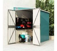 Abri de Jardin Mural Abri de Rangement d'Outils Rangement d'Equipement de Jardin Extérieur Vert 118x194x178 cm Acier 316221