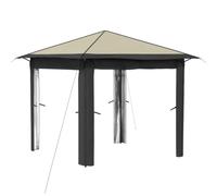 vidaXL, tonnelle sans parois latérales, 2,6 x 2,6 m, couleur crème et anthracite
