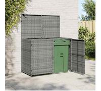 vidaXL Abri de poubelle double Résine tressée Anthracite 148x77x111 cm