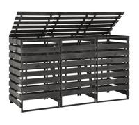 vidaXL Abri de poubelle triple 210x75x121 cm Bois de pin massif peint