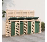 Vidaxl Abri De Poubelles Quadruple Sur Roulettes Bois Massif Pin