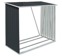 vidaXL Abri de Stockage de Bois Abri de Chauffage de Bois Abri de Jardin Rangement Extérieur Durable Acier Galvanisé 163x83x154 cm Anthracite