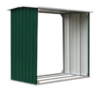 vidaXL Abri de Stockage de Bois Abri de Chauffage de Bois Abri de Jardin Rangement Extérieur Durable Acier Galvanisé 172x91x154 cm Vert