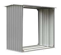 vidaXL Abri de stockage de bois Acier galvanisé 172x91x154 cm Gris