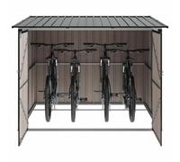 vidaXL Abri de vélo 3 pcs Anthracite 216 x 207 x 158 cm Métал, Abri métal Moderne, Rangement extérieur pour vélos, Jardin et terrasse, Compartiment Solide et sécurisé