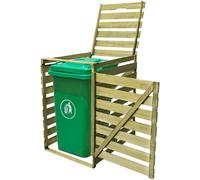 vidaXL Cache-Poubelle Simple Abri de Poubelle de Jardin Déchets Bois Imprégné