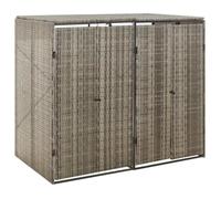 vidaXL Abri pour poubelle double Gris 140x80x117 cm Résine tressée 319865