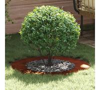 vidaXL adapté pour Anneau d'arbre Plat Marron Ø50 / 80 cm Acier patiné, Protection d'arbre Moderne, Ornement extérieur, déco résistante, Design paysager, Accessoire pour Jardin