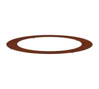 vidaXL adapté pour anneau d'arbre plat Marron Ø90 / 120 cm Acier patiné, Protection d'arbre moderne, ornement extérieur, déco résistante, design paysager, accessoire pour jardin