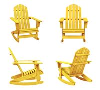 vidaXL Adirondack Fauteuil à bascule en bois massif de sapin jaune - Fauteuil à bascule - Fauteuil à bascule de jardin - Fauteuil à bascule de jardin