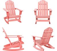 vidaXL Adirondack Fauteuil à bascule en bois massif sapin rose - Fauteuil à bascule - Fauteuil à bascule de jardin - Fauteuil à bascule de jardin