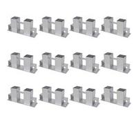 vidaXL Aide d'empilage du bois de chauffage 12 pcs Acier Argenté