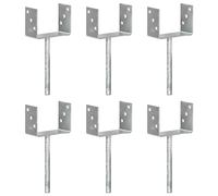 Piquets de clôture 6 pcs Argenté 14x6x30 cm Acier galvanisé