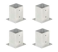 vidaXL Ancres de poteau 4 pcs Métal galvanisé 101 mm