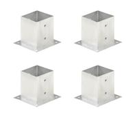 vidaXL Ancres de poteau 121 mm Métal galvanisé 4 pièces Blanc