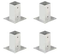 vidaXL Ancres de poteau - 4 pcs - Métal galvanisé