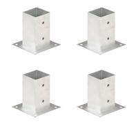 vidaXL Ancres de poteau 81 mm – Métal galvanisé – 4 pièces
