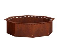 vidaXL Anneau de Braise Rouillé 80 x 80 x 25 cm Acier patiné