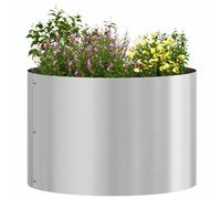vidaXL Anneau de jardinière Argenté 30 x 30 x 20 cm Acier galvanisé | Forme cylindrique moderne et lisse , Parfait pour l'intérieur et l'extérieur , Fabriqué en métal galvanisé solide