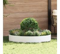 vidaXL Anneau de jardinière Blanc 120 x 120 x 20 cm, Bac en Acier Rond, déco extérieure Moderne, Cadre sculptural pour Un Jardin stylé, Anneau Minimaliste
