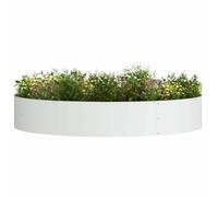 vidaXL Anneau de jardinière 120 x 120 x 20 cm - bac en acier rond, minimaliste - blanc