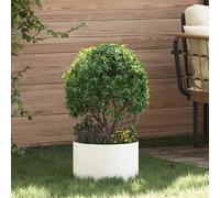 vidaXL Anneau de jardinière Blanc 30 x 30 x 20 cm Acier laminé à froid