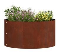 vidaXL Anneau de jardinière 40 x 40 x 20 cm Marron Acier patiné Bac en acier rond