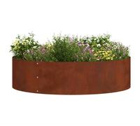 vidaXL Anneau de jardinière Marron 80 x 80 x 20 cm Acier patiné, Cercle de Jardin en métal Moderne, élément de décor sculptural, Cadre en Acier Durable pour tes Plantes, Design Minimaliste