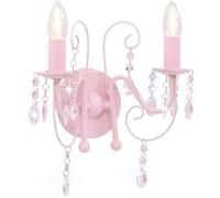 Vidaxl Applique Murale À Perles Rose 2 Ampoules E14