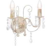 vidaXL Applique murale à perles 2 ampoules Blanc antique 281590