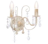 vidaXL Applique Murale - Perles Blanc Antique